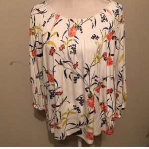 DanielRainn peasant blouse, orange/creams, lg